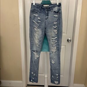 Daytrip Light Blue Distressed Skinny Jeans